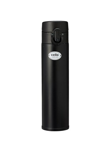 Cello-Ss_Slimln_400ml-Black Slimline Stainless Steel Flask, 400ml, Gray