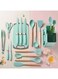 Premium 19Pcs Silicone Kitchen Utensil Set Featuring Wooden Handle Design, Non Scratch Cooking Tools, Knife Set, Spatulas, Ladle, Whisk, Tongs, Storage Holder, Heat Resistant Kitchen Essentials