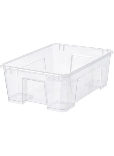 Multi Use Transparent Plastic Storage Box With Lid for Organizing Stackable Bathroom Kitchen Pantry Organizer Bin Toys Container (Small)