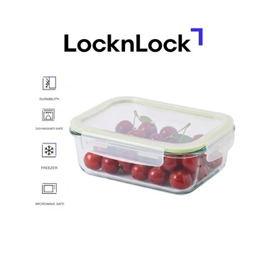 LocknLock Fresh Oven-Safe Glass Rectangular Container 630ml &ndash; Airtight, Leakproof &amp; Heat-Resistant