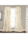 Lush Decor Reyna Ruffle Window Curtain Panel Set for Living, Dining, Bedroom (Pair), 54"W x 108"L, Ivory
