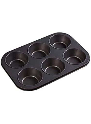 Non-Stick Carbon Steel Baking Mold Muffin Pan Cupcake Pan for 6 Cups