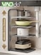 Pot and Pan Organizer Rack for under Cabinet Heavy Duty Pot Pan Rack under Sink Organizers and Storage Kitchen Cabinet Organizer with 3 Adjustable Shelves