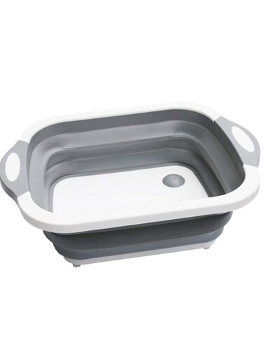 In 1 Folding Cutting Board With Basket Strainer, Multifunctional Drain Basket Collapsible Dish Tub, Fruit Vegetable Washing Basin,Sink Storage Basket For Home Kitchen Outdoor Camping
