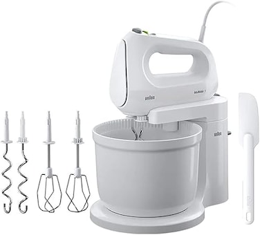Braun Multimix 2 In 1 Hand And Stand Mixer 400 Watts, White, HM1070