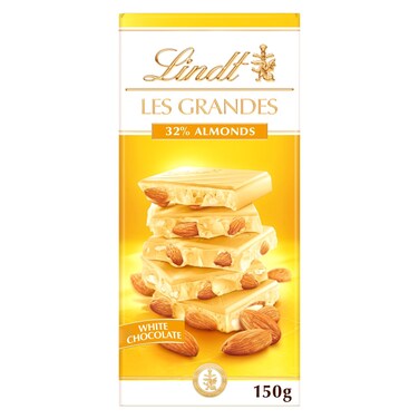 Lindt Les Grandes White Chocolate with 32% Almonds, 150g
