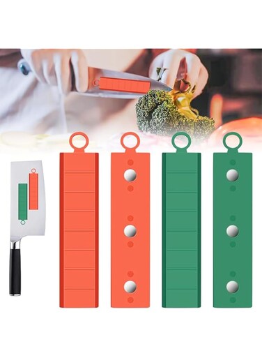 Goodern Magnetic Knife Accessories,4 Pcs Magnetic Anti-Stick Stripe Slicing Tool for Knives,Silicone Non-Stick Vegetable Cutter,Creative Silicone Cutting Tool Kitchen Assistant Gadgets