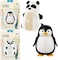 Flipper Hygienic Kids Toothbrush Holder With Suction Cups, High Quality &amp; Patented Design, One Touch Open &amp; Close, For Home Or Travel, Made In Malaysia, Fun Animal Panda And Penguin, Pack Of 2
