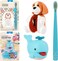 Flipper Toothbrush Cover &amp; Toothbrush Flp Fun Animal Combo Pack/Beagle + Toothpaste Squirter Flp Whale/Bluey, Soft Bristles Toothbrush, Toothbrush Holder For wall, Made In Malaysia