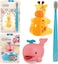 Flipper Toothbrush Cover &amp; Toothbrush Flp Fun Animal Combo Pack/Giraffe + Toothpaste SquirterFlp Whale/Pinki, Soft Bristles Toothbrush, Toothbrush Holder For wall, Made In Malaysia