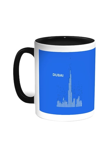 Abstract Drawing - Dubai Towers Printed Coffee Mug Black/White 11ounce