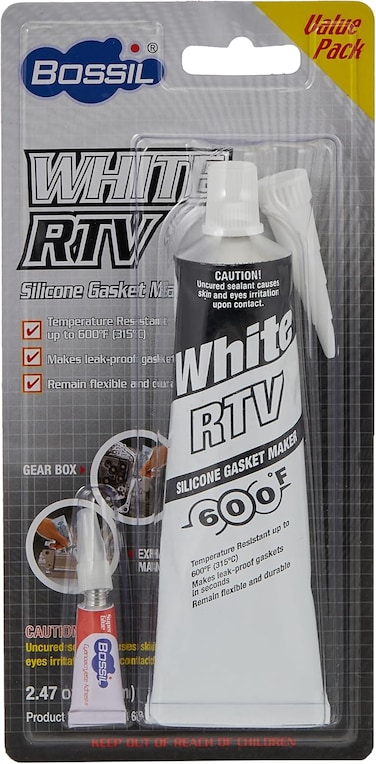 Bossil Rtv Silicone Gasket Maker White 2.47Oz, Flexible And Durable With Temp Resistance Up To 600F,