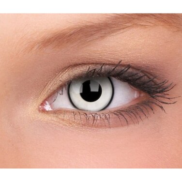 Crazy Lens &ndash; WHITE ZOMBIE Halloween &amp; Cosplay Lenses Yearly Disposable &ndash; 2 Lenses