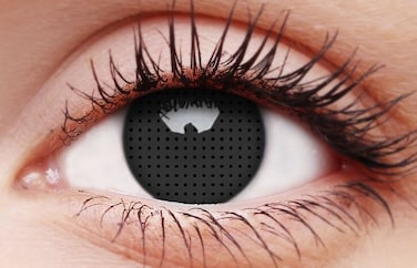 Crazy Lens &ndash; BLACK SCREEN Halloween &amp; Cosplay Lenses Yearly Disposable &ndash; 2 Lenses