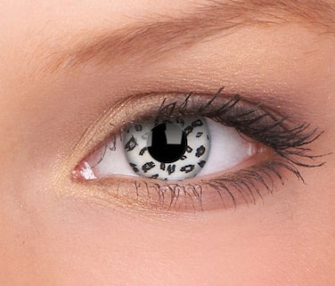 Crazy Lens &ndash; WHITE LEOPARD Halloween &amp; Cosplay Lenses Yearly Disposable &ndash; 2 Lenses