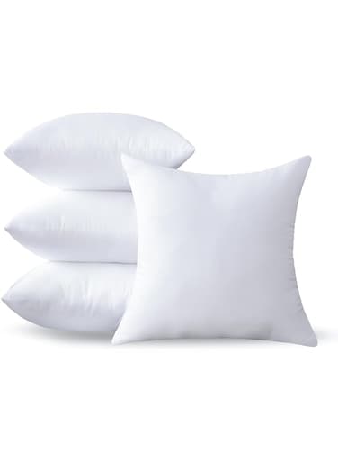 OTPIPCS 22" x 22" (55 x 55 cm) Cushion Insert Set of 4 - Premium Soft and Fluffy 22 Inch Large Sofa Decorative White Square Bedding Throw Pillow Inserts Stuffing for Living Room Couch Cushions