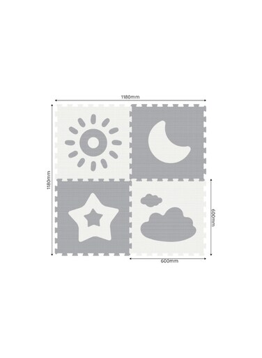 Sunta Weather Classic Puzzle Mat 4-Pieces, Grey