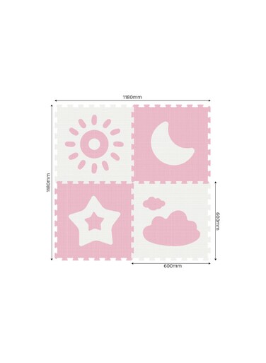 Sunta Weather Classic Puzzle Mat 4-Pieces, Pink
