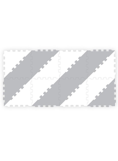 Sunta, 2 Colours Triangle Puzzle Floor Mat, Floor Mat Mix &amp; Match Triangle Puzzle,16 Pcs, Grey