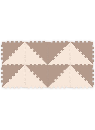 Sunta, 2 Colours Triangle Puzzle Floor Mat, Floor Mat Mix &amp; Match Triangle Puzzle,16 Pcs, Brown
