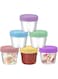 U-HOOME 12Pack Salad Dressing Container To Go,4.2oz Glass Small Condiment Containers with Lids,Dipping Sauce Cups Set for Food Lunch Box Work Trip,Sealed Salad Jars with Lids Meal Prep (6pcs-4.2oz)