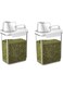 ANTOLE 2 Pack Food Storage Containers with Measuring Cup,1.8L Large Dry Food Storage Containers Snacks Sugar Nuts Pet Food Storage Bin for Kitchen Organization