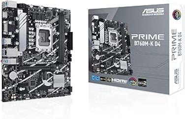 ASUS Prime B760M-K D4 Intel&reg; B760 (LGA 1700)(13th and 12th Gen) mATX Motherboard, PCIe 4.0, Two PCIe 4.0 M.2 Slots, DDR4, Realtek 2.5Gb Ethernet, HDMI&reg;, SATA 6 Gbps, Front USB 3.2 Gen 1, Aura Sync