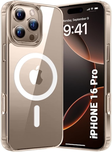 Ultra-Hybrid Back Case Cover for iPhone 16 Pro Compatible with Magsafe   Camera Protection   Hard Crystal Clear Back   (PC &amp; TPU, Transparent) Shockproof