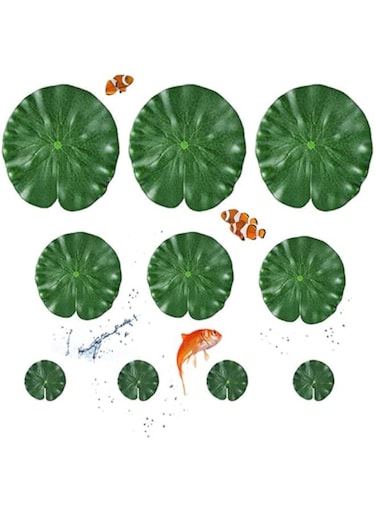 SYOSI 10 Pcs Artificial Lotus Leaves Floating Lotus Leaves, Floating Lily Pads Plastic Foam Water Lily Foliage for Koi Fish Pool Aquarium Crafts Decoration Green