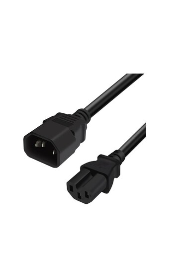 Computer Power Extension C14 Male to C15 Female Power Cable 3 Mtr Black