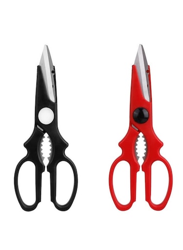 Kitchen Scissors ,Multi Purpose Scissors Stainless Steel ,Fish Scissors- Kitchen Scissors, (BLACK AND RED)