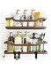 OMAIRA 2 Pack Bathroom Organizer,Shower Organizer No Drilling, Large Capacity, Rustproof Stainless Steel Shower Caddy, Bathroom Shower Shelves for Inside Shower（Polished Brown）