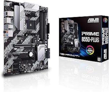 ASUS Prime B550-PLUS AMD AM4 Zen 3 Ryzen 5000 &amp; 3rd Gen Ryzen ATX Motherboard (PCIe 4.0, ECC Memory, 1Gb LAN, HDMI 2.1, DisPlayPort 1.2 (4K@60HZ), Addressable Gen 2 RGB Header and Aura Sync).