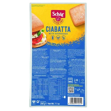 شار لفائف خبز شياباتا خالية من الغلوتين 200 غرام