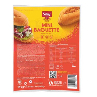 Dr. Schar Gluten Free Mini Baguette 75g Pack of 2