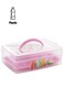 Plastic Food Container Clear/Pink