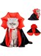 Qidelong Dog Cape Costume - Pet Halloween Costumes Cat Vampire Cloak, Dog Witch Clothes for Small Medium Dogs Cats Puppy, Funny Dog Cosplay Dress Wizard Outfit, Dog Mantle Apparel for Halloween Party