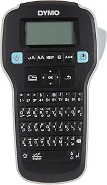 Dymo Lm160 D1 Labelmanager Label Maker With English &amp; Arabic Keyboard Package Included 12Mmx3Mtr Tape, Black, 2097037