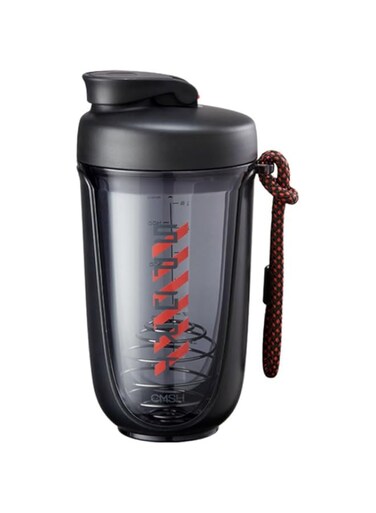 JZS Shaker Bottle, Pro Series Perfect for Protein Shakes BPA-free Portable Protein Shaker Mixer with Stainless Steel Blender Ball for Gym Fitness(Black)