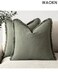 Set of 2 Decorative Linen Fringe Throw Pillow Covers , Cozy Boho Farmhouse Cushion Cover with Tassels Soft Accent Pillowcase , suitable for Couch Sofa Bed Living Room Home Decor , soft and comfortable , 45&Atilde;&mdash;45 cm , green.