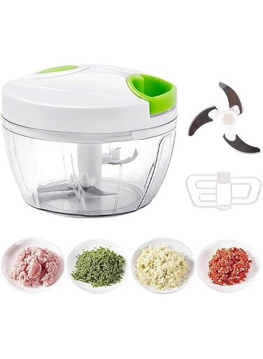 BLACKSTONE Handy Chopper, Manual Food Chopper with Stainless Steel Blades, Onion Chopper, Vegetable Cutter, Veggie chopper, Pull Chopper Assorted Colors (900 ml)