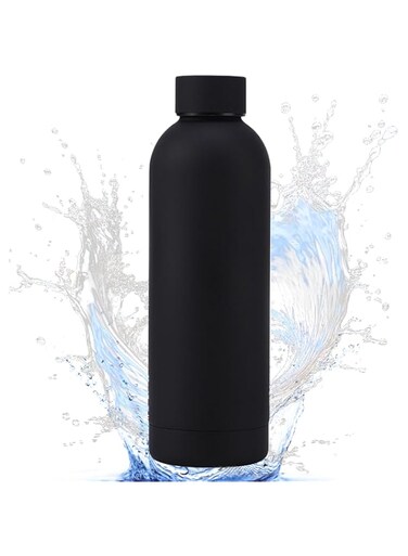 QUEENADA Stainless Steel Water Bottle - 1000ml Insulated Water Bottle for Sports and Travel, Hot Cold Thermos(Black)