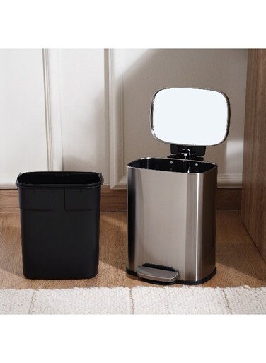 Home Primo Fingerprint Resistant Metal Pedal Bin 21.3x20.5x29.5cm 5L - Chrome