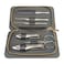 STARGOLD Manicure Set 6 in 1 Nail Cutter Stainless Steel Professional Grooming Kit Fingernails Scissors Nail And Toenail Clippers Tools With Grey Leather Travel Case