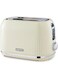 GEEPAS 2 Slice Bread Toaster with 7 Browning Levels Integrated Cord Storage Removable Crumb Tray Defrost and Reheat Function Cool Touch Exterior &amp; Non-Slip Feet 1000W, Cream