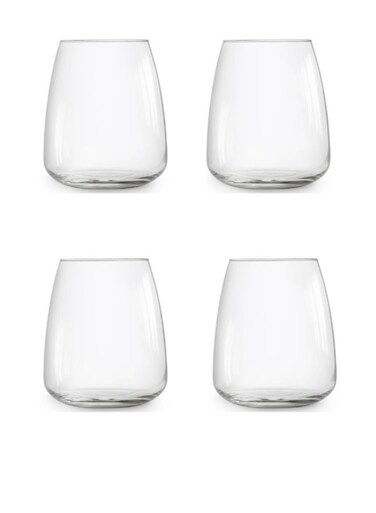 LEERDAM 4-Piece Indigo Beverage Glass Set, 480ml, Premium Crystal Tumblers for Water, Juice, and Cocktails