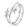 S925 Sterling Silver Multi-loop Wicker Women Open Ring