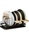 Adjustable Pot Lid Organizer, Pots and Pans Organizer for Cabinet with Silicone Drying Tray, Cutting Board Cookware Bakeware Cookie Sheet Dishes Holder Rack for Kitchen Organizers and Storage, Black
