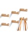 6 Pack Natural Wooden Wall Hooks,Wall-Mounted Wood Coat Hooks for Hanging Robe Towels