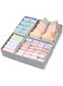 Felibeaco Foldable Bras and Underwear Drawer Organizers Dividers,Fabric Closet Dresser Organizers Divider, Clothes Storage Organizers Box for Panties, Socks, Lingerie,Ties, Scarves, 4 Sets,Gray